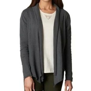 PRANA GEORGIA WRAP CARDIGAN SWEATER ORGANIC COTTON CASUAL GRAY MEDIUM